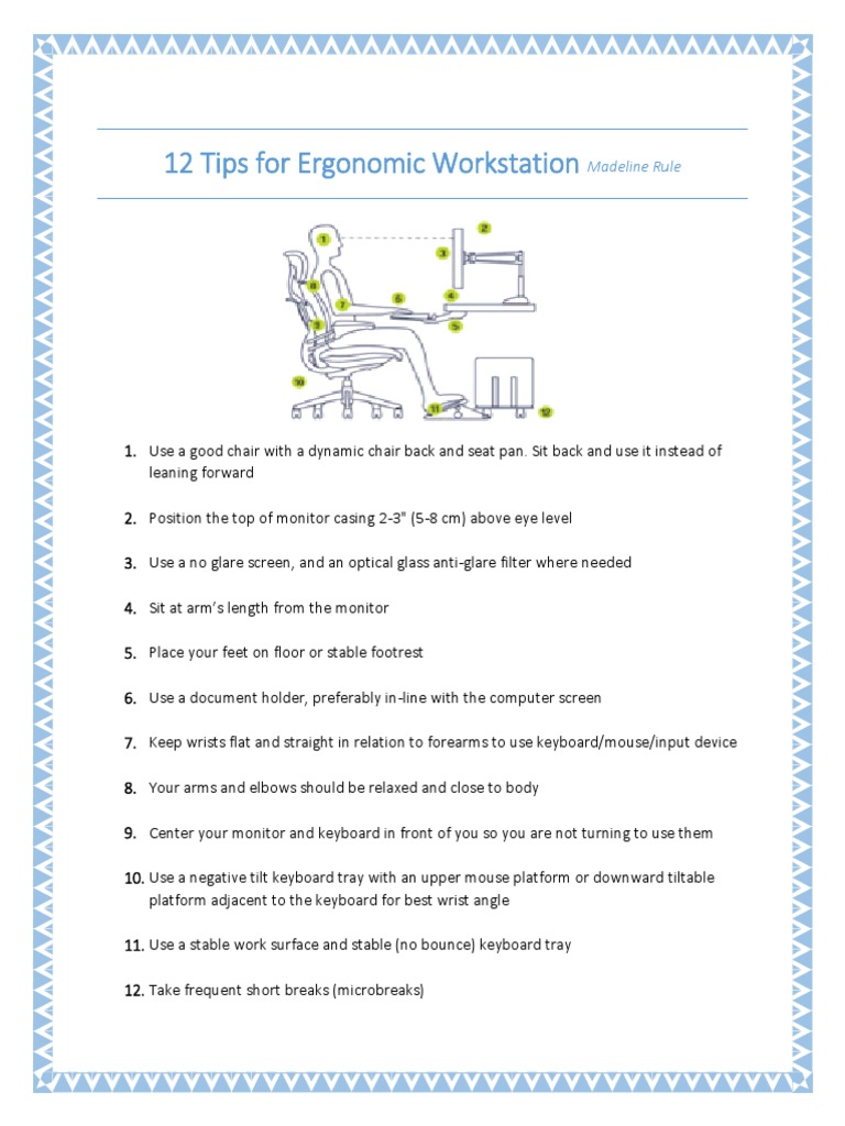 12 Ergonomic Workstation Tips | PDF | Technology & Engineering