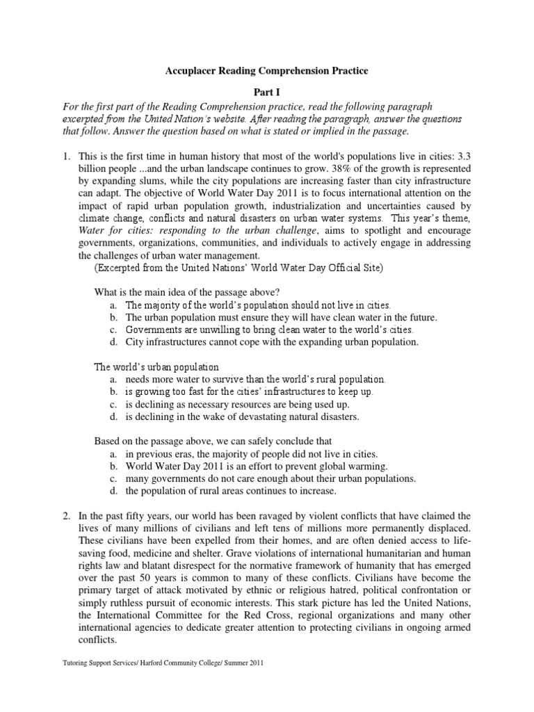 Accuplacer reading comprehension practice pdf civilian poverty
