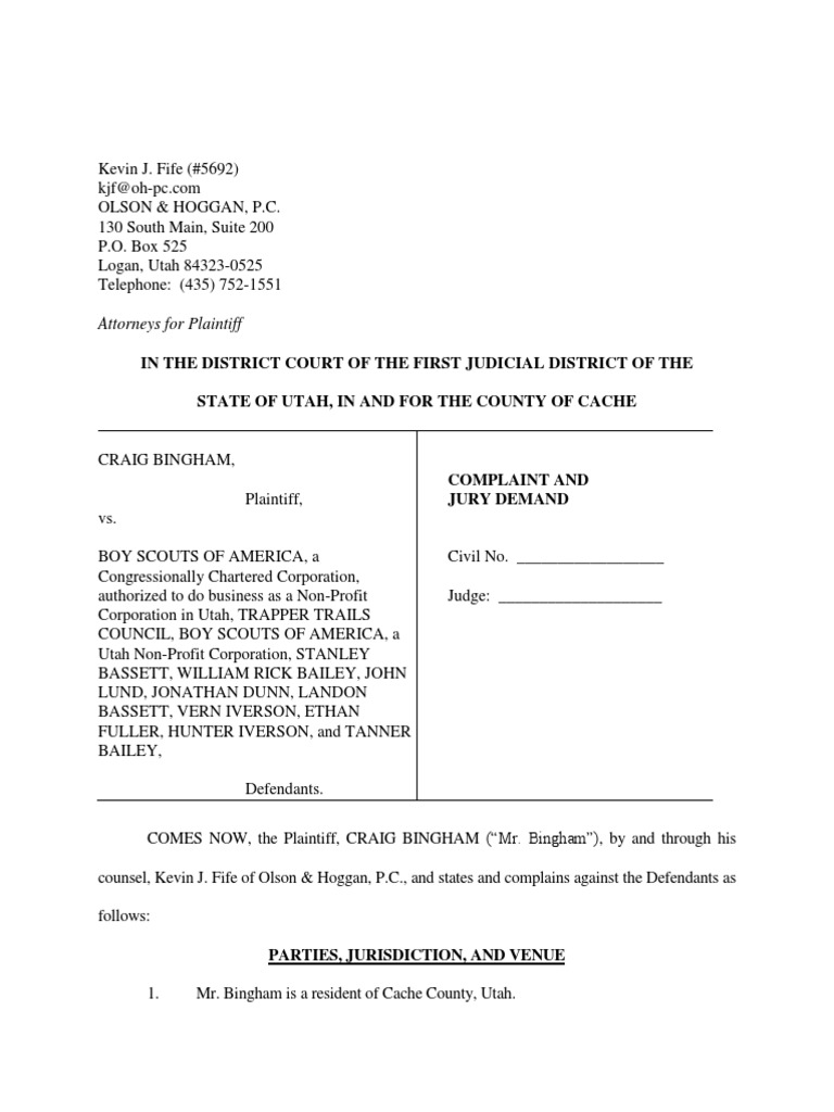 Lawsuit Against Boy Scouts of America Joint And Several Liability