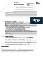 JSA Date: - JSA Conductor: Time: - Am / PM Location: 1.) Job Being Analyzed: 2.) Steps Being Taken For Job