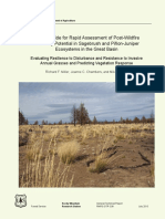 Field guide for rapid assessment of post-wildfire recovery potential in sagebrush and PJ ecosystems in the Great Basin - Evaluating resilience to disturbance and resistance to invasives