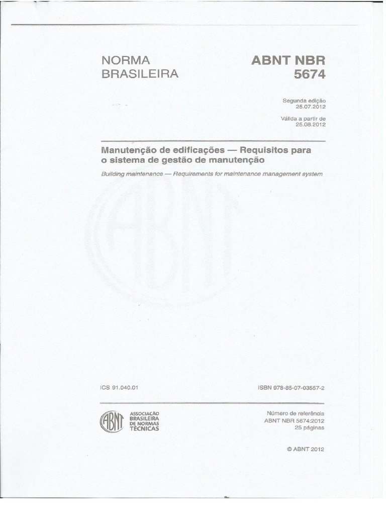 NBR 5674 2012 | PDF