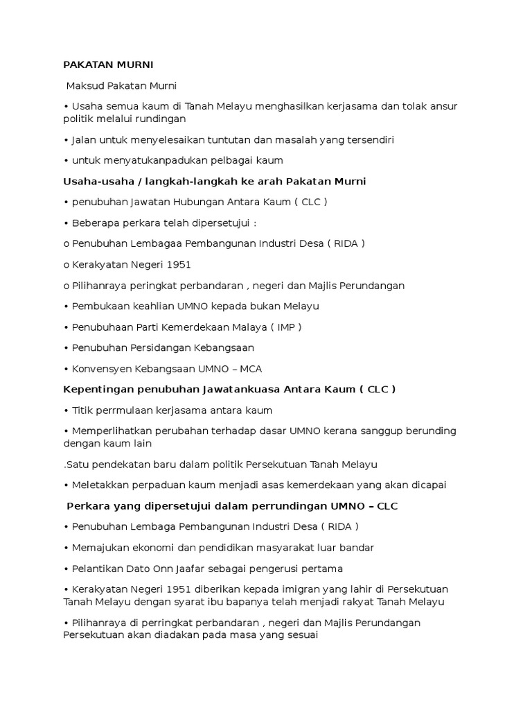 Pakatan Murni Pdf