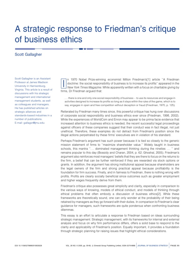 Do friedman's ideas stand the test of time image