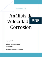 Informe IV. Velocidad de Corrosión