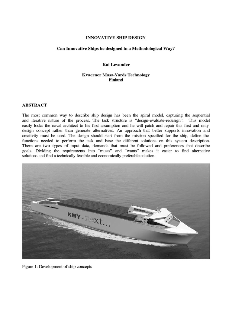 Systematic Innovation in Ship Design | PDF | Tonnage | Creativity