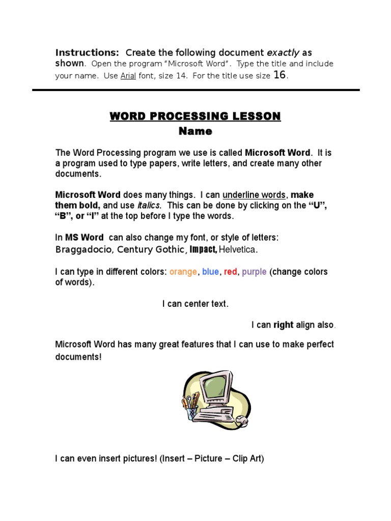 Microsoft Word Processing Basics | PDF