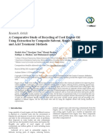 A Comparative Study of Recycling of Used Engine Oil Using Extraction by Composite Solvent Single Solvent and Acid Treatmen