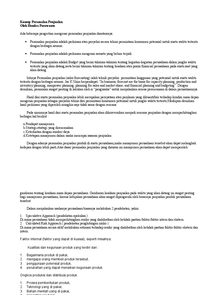 1 Konsep Peramalan Penjualan