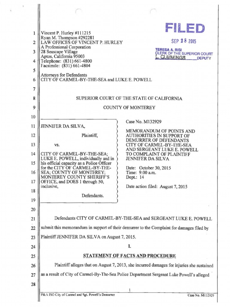 Case No. 132929 09-28-15 City's Memorandum ISO Demurrer | PDF ...
