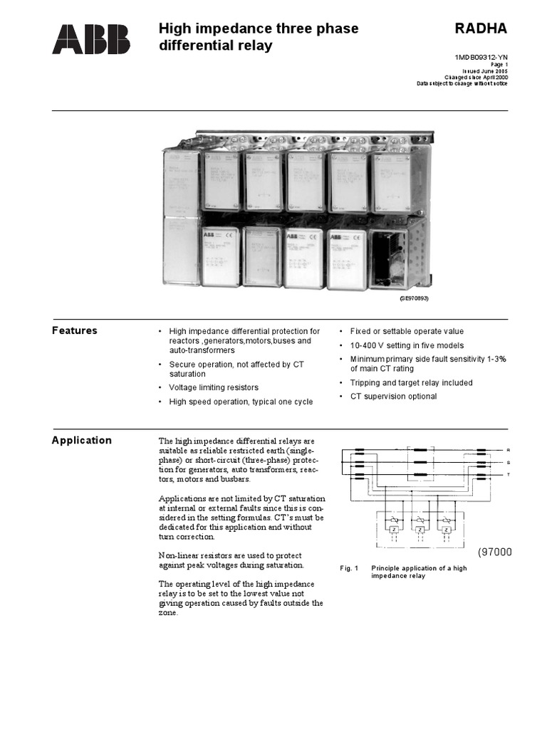 High Impedance Differential Relay RADHA | PDF | Relay | Transformer