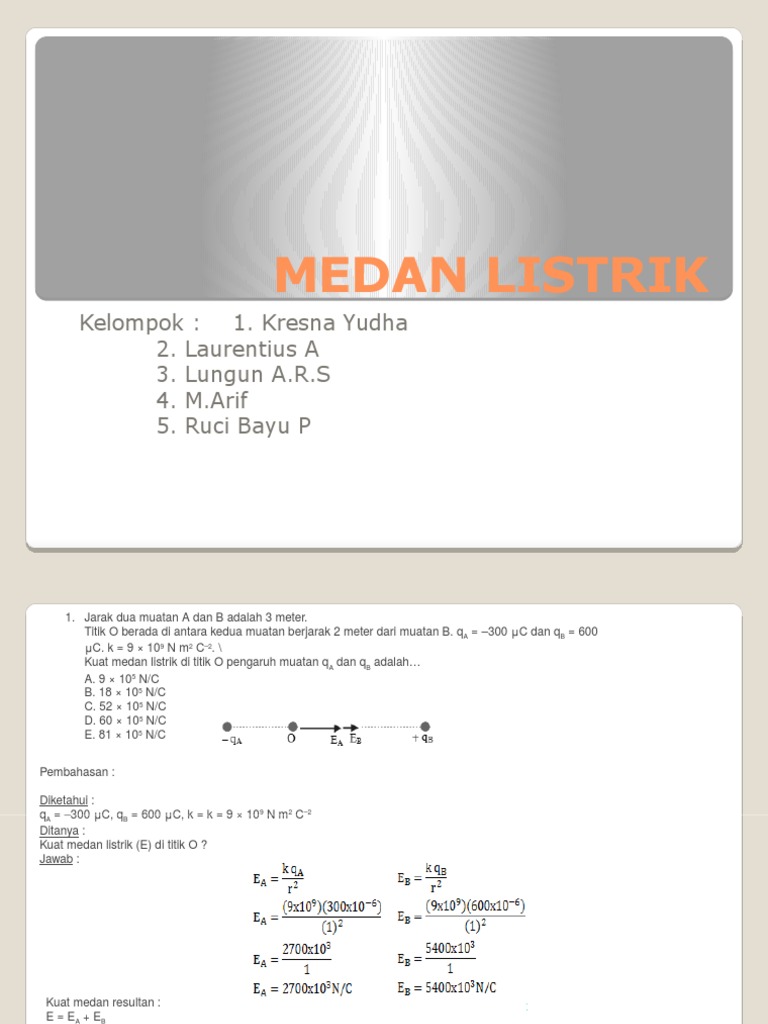 Contoh Soal Medan Listrik