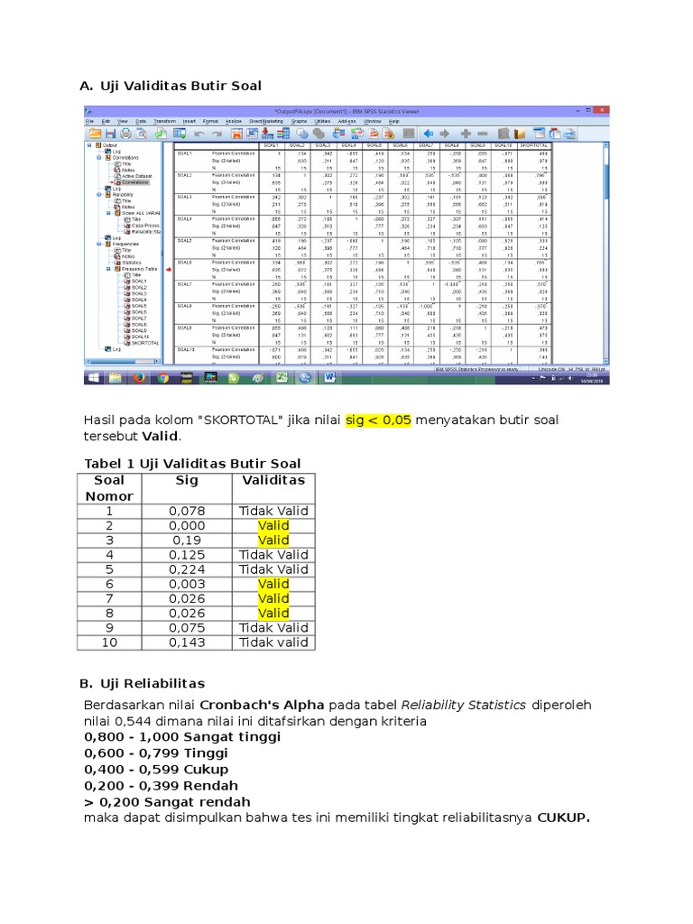 Menganalisis Validitas Soal
