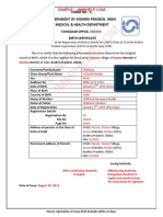 Sample Birth Certificate Andhra Pradesh India