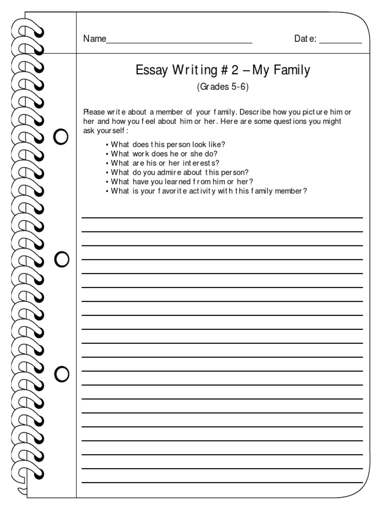 Family Member Essay Guidelines | PDF