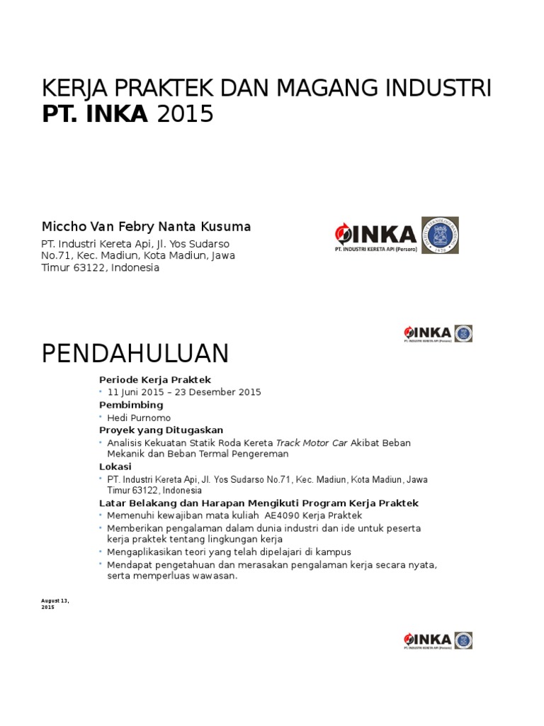 Analisis Roda Kereta di PT INKA | PDF | Bisnis