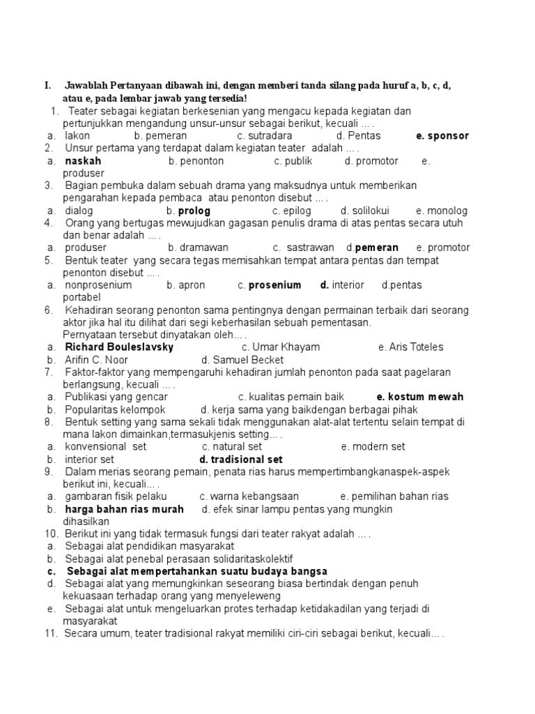 Soal Usbn Seni Budaya Smk 2019