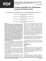 Machine Learning Algorithm For Sentimental Analysis of Twitter Feeds