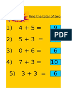 Addition Worksheet: Find Totals of Two Numbers