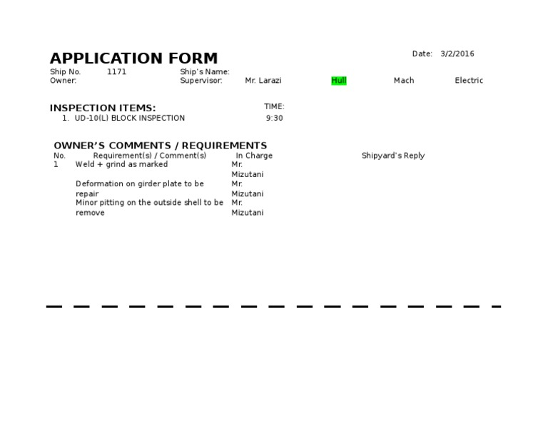 S 1171ship Application Inspection.2.3 1 | PDF