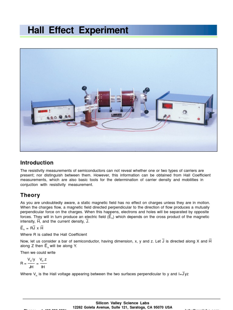Hall Effect Experiment Electrical Resistivity And Conductivity Power Supply
