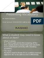 Presenting Vocabulary: MR: Rashid Al-Badri Gmail Account: 2012161029.rus@cas - Edu.om
