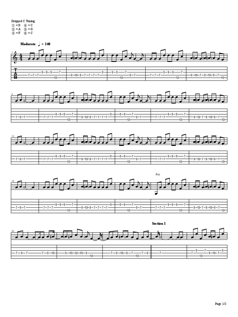 Dropped C Tuning Guide | PDF