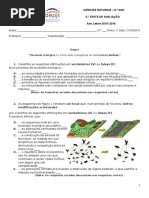 Teste Ciências Naturais 8.ºano