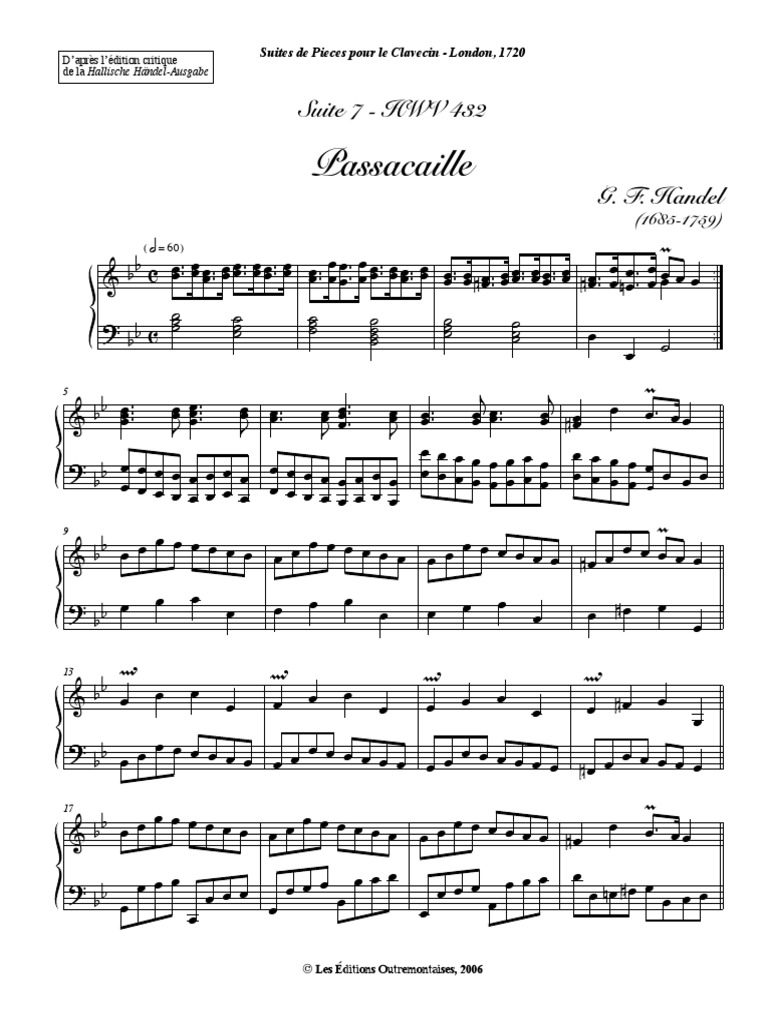 Hwv 432 No 6 Passacaglia Handel
