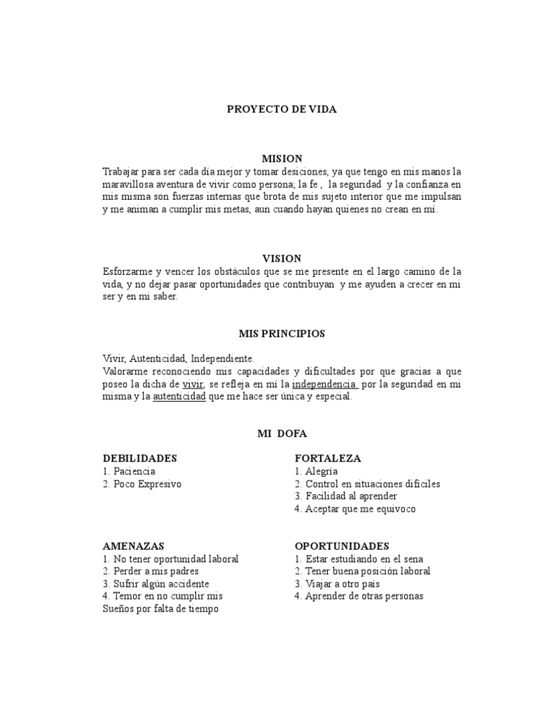 PROYECTO DE VIDA