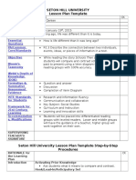 Seton Hill University Lesson Plan Template: Name Subject Grade Level Date/Duration