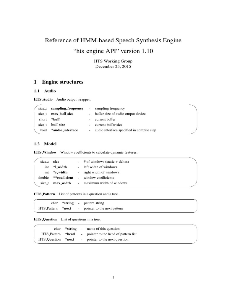 Hts Engine API Reference1.10 PDF Parameter Programming