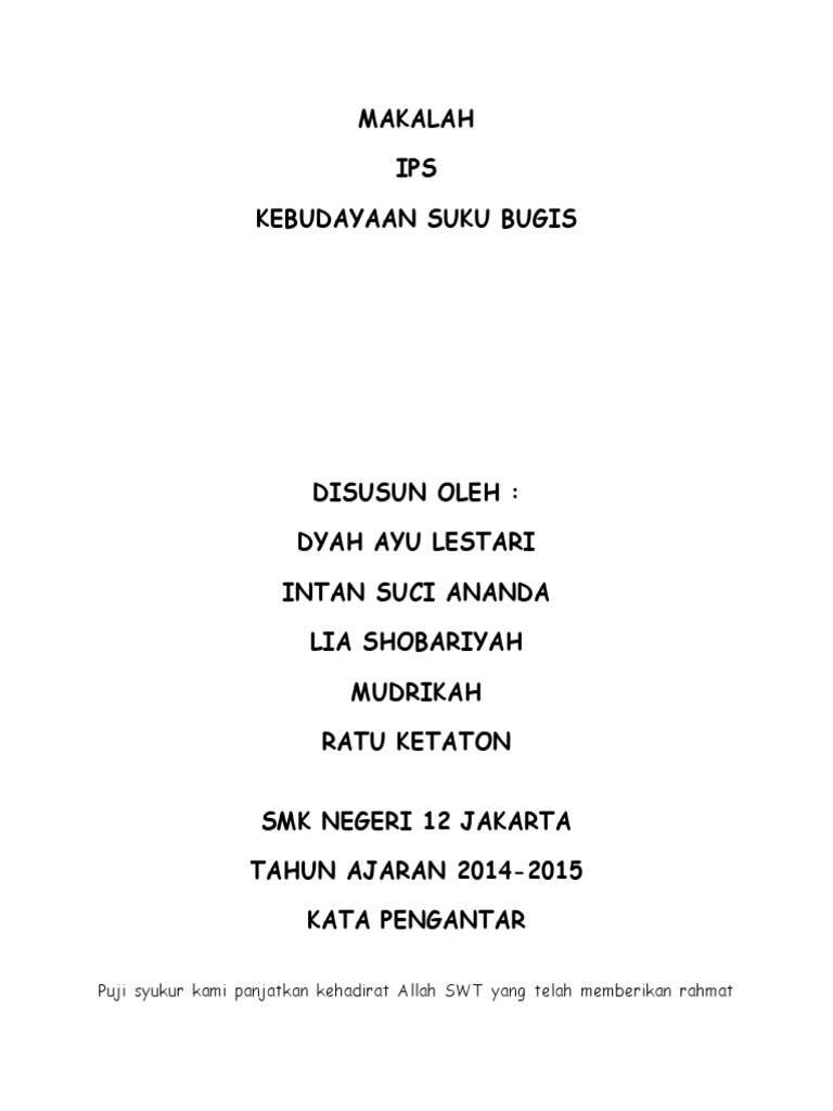 Makalah Suku Bugis