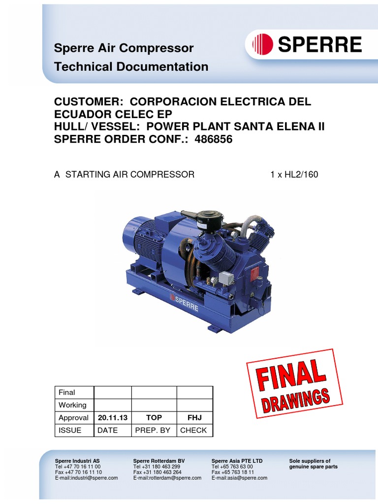 Sperre Air Compressor Technical Manual | PDF | Switch | Electrical ...