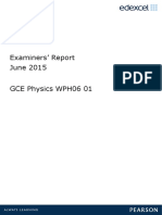 Examiners' Report June 2015 GCE Physics WPH06 01