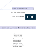 Basic Syllogistic Logics: Larry Moss, Indiana University