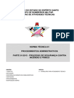 CBMES NT 01-2010 - Procedimentos administrativos, Parte 1 - Processo de Segurança Contra Incêndio e Pânico.pdf