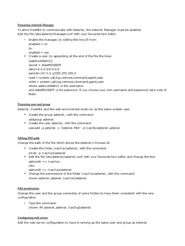 Preparing Asterisk Manager | PDF | Computers
