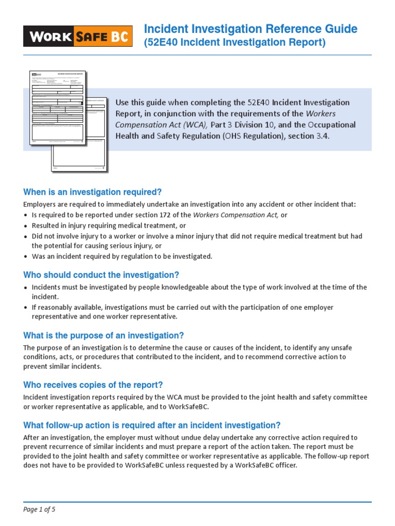 Incident Investigation Reference Guide | PDF | Address (Geography ...