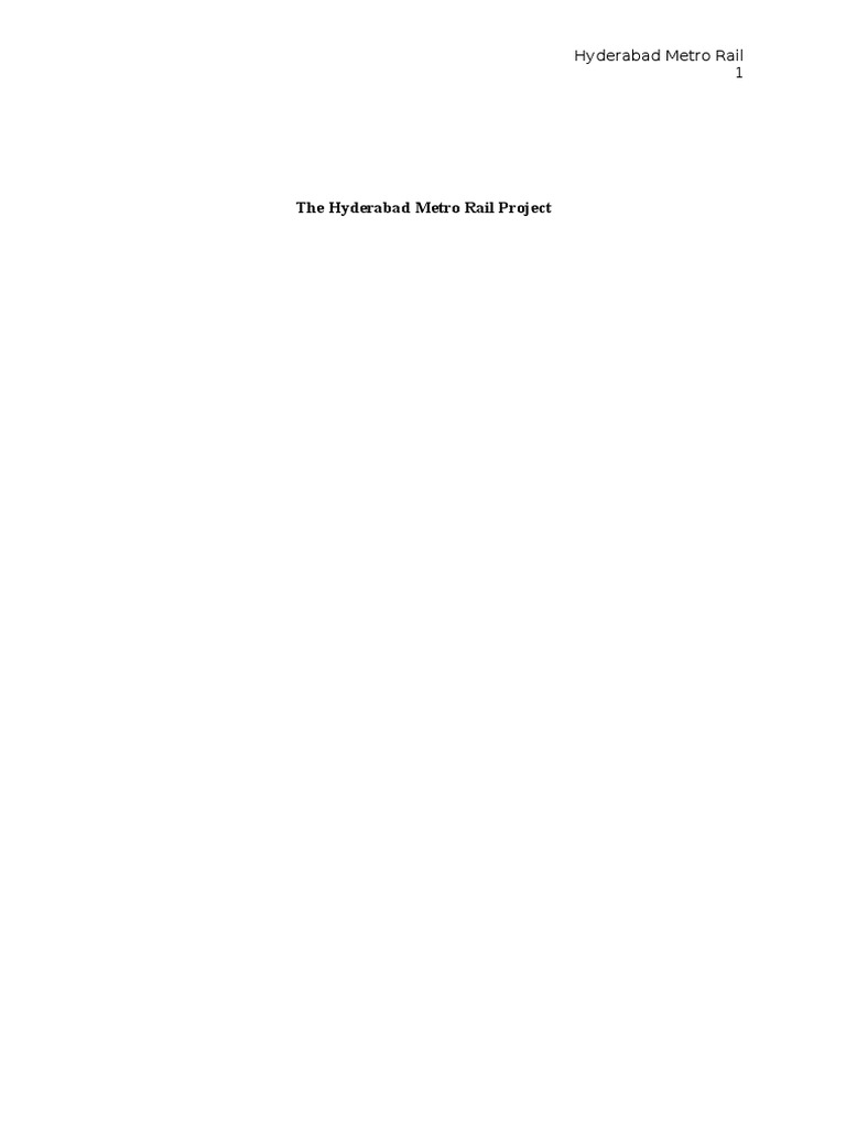 Hyderabad Metro Rail Project Overview | PDF | Rail Transport | Rapid ...
