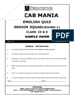 Senior Squad (IX To X) Sample Paper