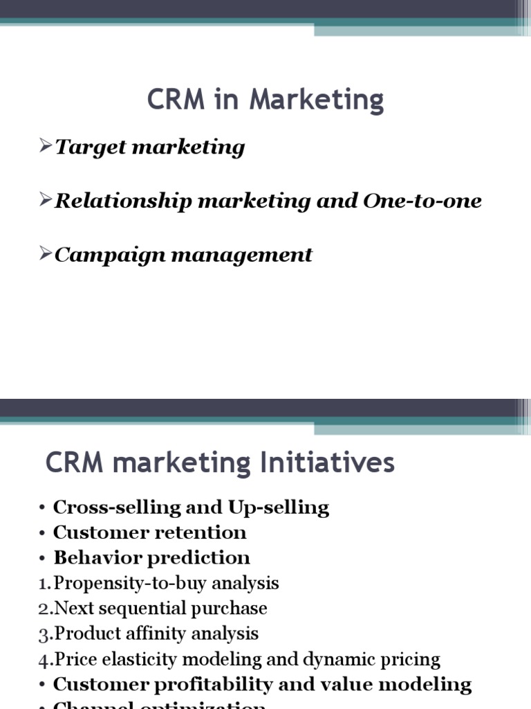 CRM in Marketing Lecture 2 | PDF
