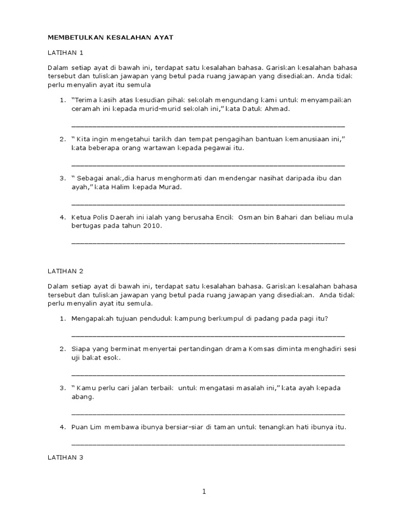 Membetulkan Kesalahan Ayat Pdf