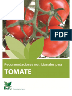 Recomendaciones Nutricionales para Tomate