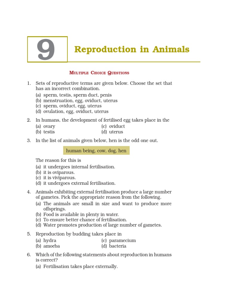 8 Science Exemplar Problems Chapter 9 | PDF | Fertilisation | Reproduction