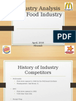 Industry Analysis Fast Food Industry: April, 2016 Afrasiab