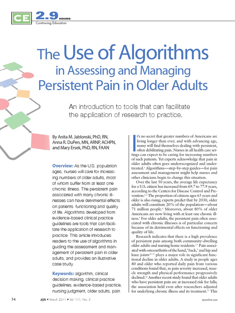 2011 - The Use of Algorithms in Assessing and Managing Persistent Pain ...