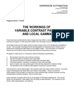 Workings of Variable Contrast Paper and Local Gamma