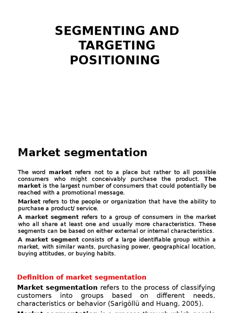 Market Segmentation Strategies | PDF | Market Segmentation | Marketing