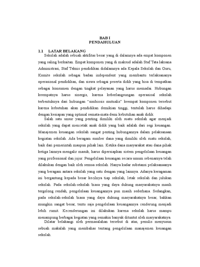 Makalah Pengelolaan Keuangan Disekolah
